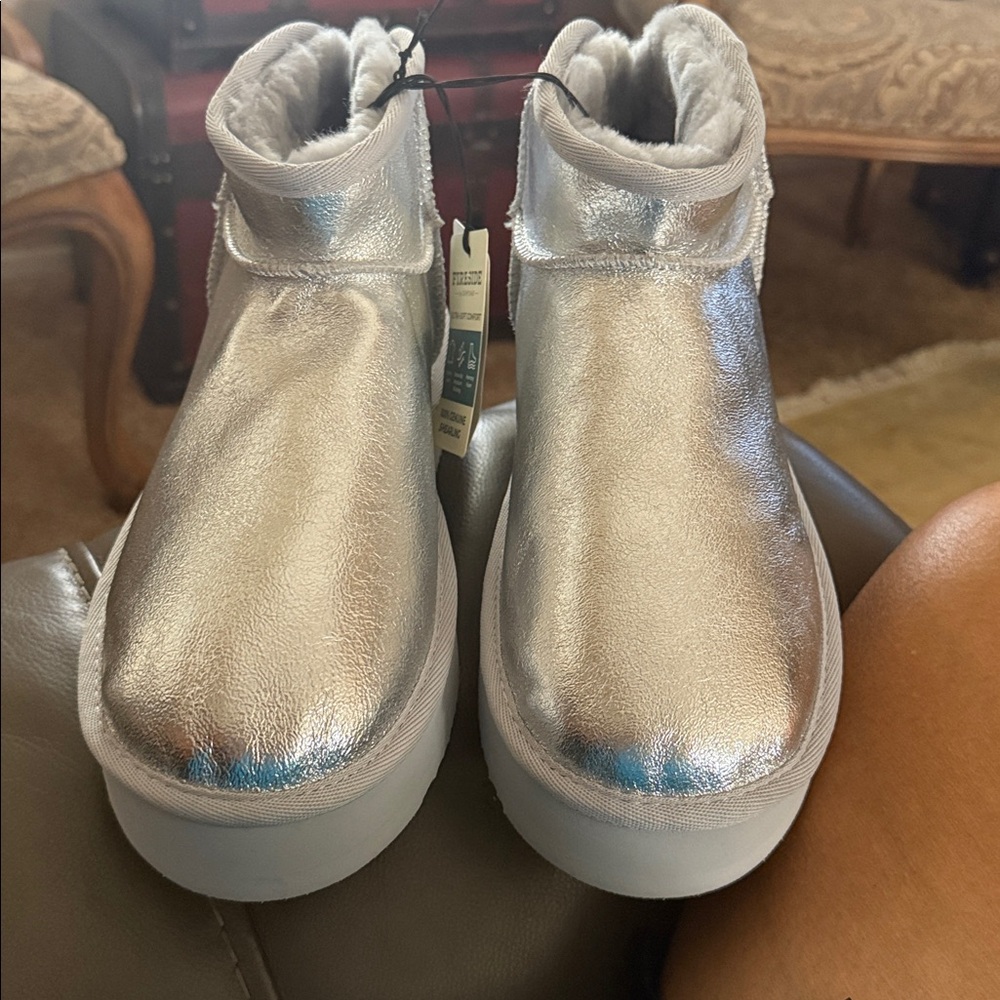 Silver Ankle Boots for Women